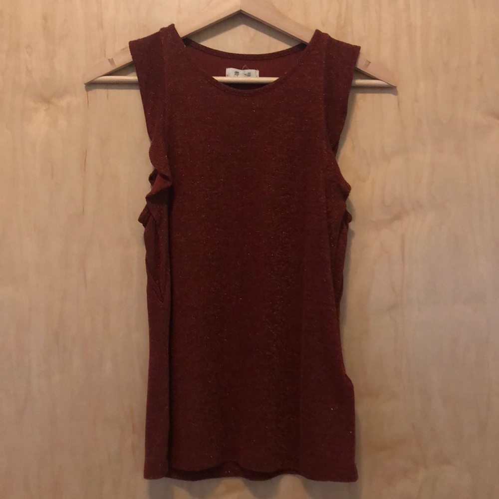 Madewell Red Sparkly Top